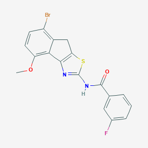 molecular formula C18H12BrFN2O2S B424542 N-{7-BROMO-4-METHOXY-8H-INDENO[1,2-D][1,3]THIAZOL-2-YL}-3-FLUOROBENZAMIDE 