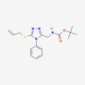 molecular formula C17H22N4O2S B4245759 tert-butyl N-[(4-phenyl-5-prop-2-enylsulfanyl-1,2,4-triazol-3-yl)methyl]carbamate 
