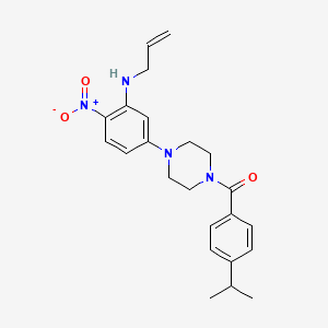 molecular formula C23H28N4O3 B4245809 N-allyl-5-[4-(4-isopropylbenzoyl)-1-piperazinyl]-2-nitroaniline 