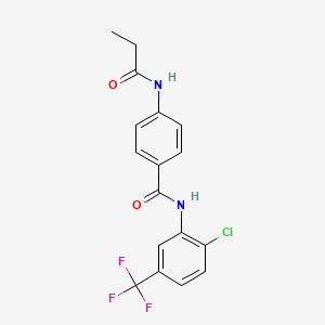 molecular formula C17H14ClF3N2O2 B4245829 N-[2-chloro-5-(trifluoromethyl)phenyl]-4-(propanoylamino)benzamide 