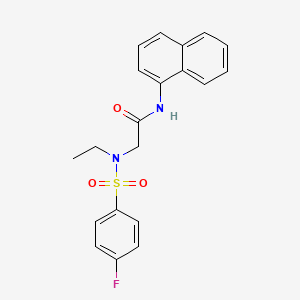 molecular formula C20H19FN2O3S B4245847 N~2~-ethyl-N~2~-[(4-fluorophenyl)sulfonyl]-N-naphthalen-1-ylglycinamide 