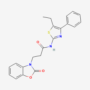 molecular formula C21H19N3O3S B4245870 N-(5-ethyl-4-phenyl-1,3-thiazol-2-yl)-3-(2-oxo-1,3-benzoxazol-3(2H)-yl)propanamide 