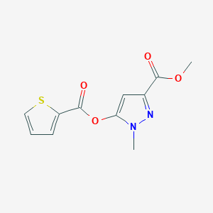 molecular formula C11H10N2O4S B4246043 Methyl 1-methyl-5-(thiophene-2-carbonyloxy)pyrazole-3-carboxylate 