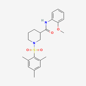 molecular formula C22H28N2O4S B4246115 N-(2-METHOXYPHENYL)-1-(2,4,6-TRIMETHYLBENZENESULFONYL)PIPERIDINE-3-CARBOXAMIDE 