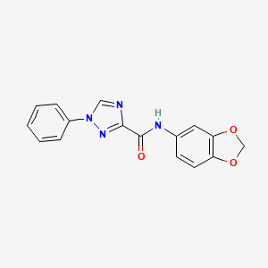 molecular formula C16H12N4O3 B4246143 N-(1,3-benzodioxol-5-yl)-1-phenyl-1,2,4-triazole-3-carboxamide 