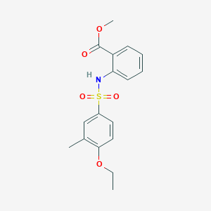 molecular formula C17H19NO5S B4246322 METHYL 2-(4-ETHOXY-3-METHYLBENZENESULFONAMIDO)BENZOATE 