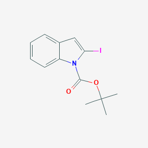 molecular formula C13H14INO2 B042486 1H-Indole-1-carboxylic acid, 2-iodo-, 1,1-dimethylethyl ester CAS No. 99275-46-4
