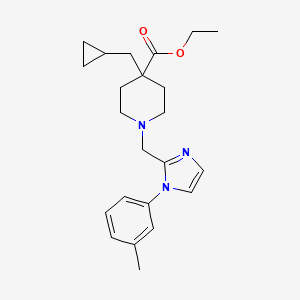 molecular formula C23H31N3O2 B4248753 ethyl 4-(cyclopropylmethyl)-1-{[1-(3-methylphenyl)-1H-imidazol-2-yl]methyl}-4-piperidinecarboxylate 