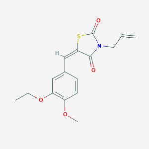 molecular formula C16H17NO4S B424886 (5E)-5-(3-ethoxy-4-methoxybenzylidene)-3-(prop-2-en-1-yl)-1,3-thiazolidine-2,4-dione 