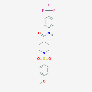 molecular formula C20H21F3N2O4S B424975 1-[(4-methoxyphenyl)sulfonyl]-N-[4-(trifluoromethyl)phenyl]-4-piperidinecarboxamide CAS No. 593263-39-9