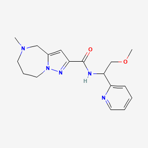molecular formula C17H23N5O2 B4249829 N-(2-methoxy-1-pyridin-2-ylethyl)-5-methyl-5,6,7,8-tetrahydro-4H-pyrazolo[1,5-a][1,4]diazepine-2-carboxamide 