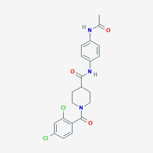 molecular formula C21H21Cl2N3O3 B424986 N-[4-(acetylamino)phenyl]-1-[(2,4-dichlorophenyl)carbonyl]piperidine-4-carboxamide 