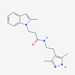 molecular formula C19H24N4O B4250032 N-[2-(3,5-dimethyl-1H-pyrazol-4-yl)ethyl]-3-(2-methyl-1H-indol-1-yl)propanamide 