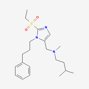 molecular formula C21H33N3O2S B4250169 N-[[2-ethylsulfonyl-3-(3-phenylpropyl)imidazol-4-yl]methyl]-N,3-dimethylbutan-1-amine 