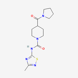 molecular formula C14H21N5O2S B4250237 N-(3-methyl-1,2,4-thiadiazol-5-yl)-4-(pyrrolidin-1-ylcarbonyl)piperidine-1-carboxamide 