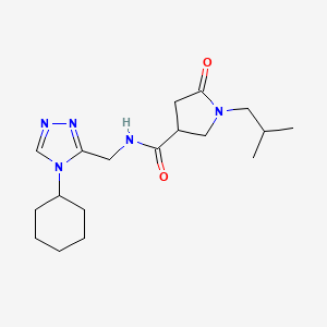 molecular formula C18H29N5O2 B4250409 N-[(4-cyclohexyl-4H-1,2,4-triazol-3-yl)methyl]-1-isobutyl-5-oxopyrrolidine-3-carboxamide 