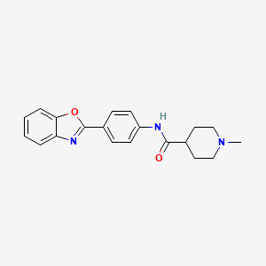 molecular formula C20H21N3O2 B4250427 N-[4-(1,3-benzoxazol-2-yl)phenyl]-1-methylpiperidine-4-carboxamide 