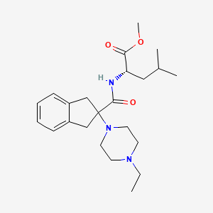 molecular formula C23H35N3O3 B4250562 methyl N-{[2-(4-ethyl-1-piperazinyl)-2,3-dihydro-1H-inden-2-yl]carbonyl}-L-leucinate 