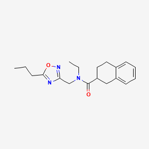 molecular formula C19H25N3O2 B4250604 N-ethyl-N-[(5-propyl-1,2,4-oxadiazol-3-yl)methyl]-1,2,3,4-tetrahydronaphthalene-2-carboxamide 