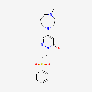 molecular formula C18H24N4O3S B4250716 5-(4-methyl-1,4-diazepan-1-yl)-2-[2-(phenylsulfonyl)ethyl]-3(2H)-pyridazinone 