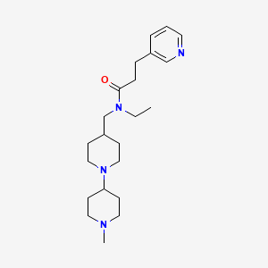 molecular formula C22H36N4O B4250980 N-ethyl-N-[(1'-methyl-1,4'-bipiperidin-4-yl)methyl]-3-(3-pyridinyl)propanamide 