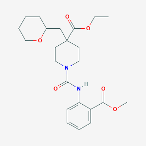 molecular formula C23H32N2O6 B4251060 ethyl 1-({[2-(methoxycarbonyl)phenyl]amino}carbonyl)-4-(tetrahydro-2H-pyran-2-ylmethyl)-4-piperidinecarboxylate 