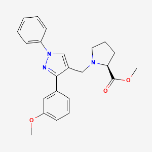molecular formula C23H25N3O3 B4251081 methyl 1-{[3-(3-methoxyphenyl)-1-phenyl-1H-pyrazol-4-yl]methyl}-L-prolinate 