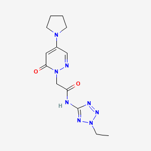 molecular formula C13H18N8O2 B4251199 N-(2-ethyltetrazol-5-yl)-2-(6-oxo-4-pyrrolidin-1-ylpyridazin-1-yl)acetamide 
