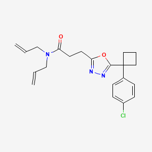 molecular formula C21H24ClN3O2 B4251432 N,N-diallyl-3-{5-[1-(4-chlorophenyl)cyclobutyl]-1,3,4-oxadiazol-2-yl}propanamide 