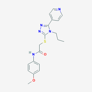 molecular formula C19H21N5O2S B425152 N-(4-methoxyphenyl)-2-{[4-propyl-5-(pyridin-4-yl)-4H-1,2,4-triazol-3-yl]sulfanyl}acetamide 