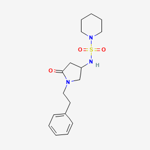 molecular formula C17H25N3O3S B4251533 N-[5-oxo-1-(2-phenylethyl)-3-pyrrolidinyl]-1-piperidinesulfonamide 