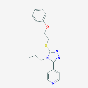 molecular formula C18H20N4OS B425154 phenyl 2-{[4-propyl-5-(4-pyridinyl)-4H-1,2,4-triazol-3-yl]sulfanyl}ethyl ether 