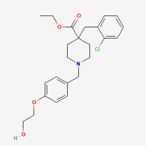 molecular formula C24H30ClNO4 B4251601 ethyl 4-(2-chlorobenzyl)-1-[4-(2-hydroxyethoxy)benzyl]-4-piperidinecarboxylate 