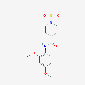 molecular formula C15H22N2O5S B425172 N-(2,4-dimethoxyphenyl)-1-(methylsulfonyl)-4-piperidinecarboxamide 
