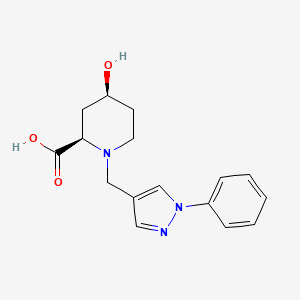 molecular formula C16H19N3O3 B4251812 (2R,4S)-4-hydroxy-1-[(1-phenylpyrazol-4-yl)methyl]piperidine-2-carboxylic acid 