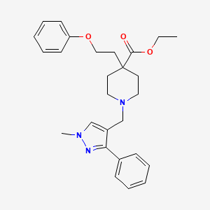 molecular formula C27H33N3O3 B4251868 ethyl 1-[(1-methyl-3-phenyl-1H-pyrazol-4-yl)methyl]-4-(2-phenoxyethyl)-4-piperidinecarboxylate 