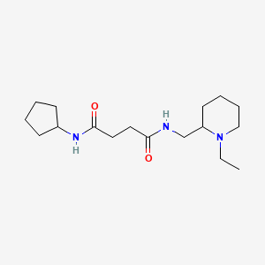 molecular formula C17H31N3O2 B4251900 N-cyclopentyl-N'-[(1-ethylpiperidin-2-yl)methyl]succinamide 