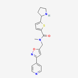 molecular formula C19H20N4O2S B4252102 N-methyl-N-[(3-pyridin-4-yl-1,2-oxazol-5-yl)methyl]-5-pyrrolidin-2-ylthiophene-2-carboxamide 