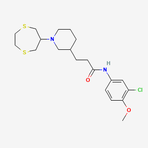molecular formula C20H29ClN2O2S2 B4252130 N-(3-chloro-4-methoxyphenyl)-3-[1-(1,4-dithiepan-6-yl)-3-piperidinyl]propanamide 