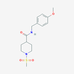 molecular formula C15H22N2O4S B425222 N-[(4-methoxyphenyl)methyl]-1-methylsulfonylpiperidine-4-carboxamide 