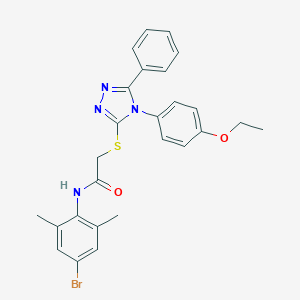 molecular formula C26H25BrN4O2S B425225 N-(4-bromo-2,6-dimethylphenyl)-2-{[4-(4-ethoxyphenyl)-5-phenyl-4H-1,2,4-triazol-3-yl]sulfanyl}acetamide 