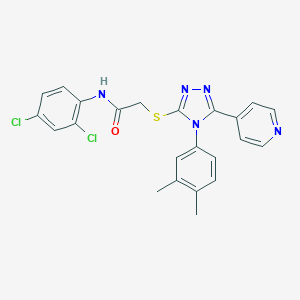 molecular formula C23H19Cl2N5OS B425229 N-(2,4-dichlorophenyl)-2-{[4-(3,4-dimethylphenyl)-5-(4-pyridinyl)-4H-1,2,4-triazol-3-yl]sulfanyl}acetamide 