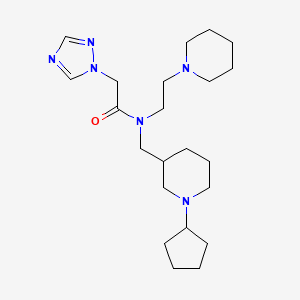 molecular formula C22H38N6O B4252317 N-[(1-cyclopentylpiperidin-3-yl)methyl]-N-(2-piperidin-1-ylethyl)-2-(1,2,4-triazol-1-yl)acetamide 