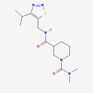 molecular formula C15H25N5O2S B4252372 N~3~-[(4-isopropyl-1,2,3-thiadiazol-5-yl)methyl]-N~1~,N~1~-dimethylpiperidine-1,3-dicarboxamide 