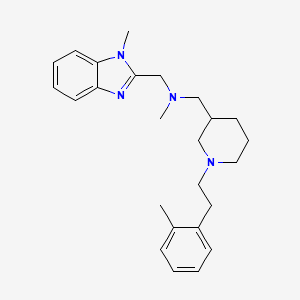 molecular formula C25H34N4 B4252434 N-methyl-1-(1-methyl-1H-benzimidazol-2-yl)-N-({1-[2-(2-methylphenyl)ethyl]-3-piperidinyl}methyl)methanamine 