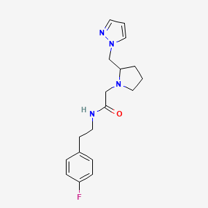 molecular formula C18H23FN4O B4252619 N-[2-(4-fluorophenyl)ethyl]-2-[2-(1H-pyrazol-1-ylmethyl)pyrrolidin-1-yl]acetamide 