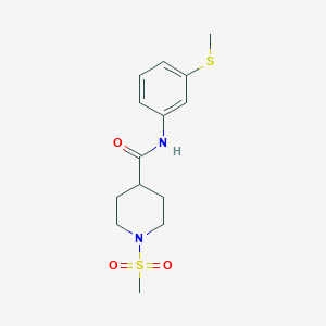 molecular formula C14H20N2O3S2 B425262 N-[3-(methylsulfanyl)phenyl]-1-(methylsulfonyl)-4-piperidinecarboxamide 