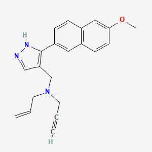 molecular formula C21H21N3O B4252659 N-[[5-(6-methoxynaphthalen-2-yl)-1H-pyrazol-4-yl]methyl]-N-prop-2-ynylprop-2-en-1-amine 