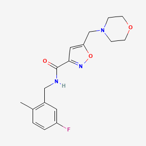 molecular formula C17H20FN3O3 B4252763 N-[(5-fluoro-2-methylphenyl)methyl]-5-(morpholin-4-ylmethyl)-1,2-oxazole-3-carboxamide 