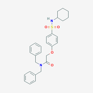 molecular formula C28H32N2O4S B425278 N,N-dibenzyl-2-[4-(cyclohexylsulfamoyl)phenoxy]acetamide 